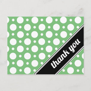 Punto de Polka Verde y Blanco Gracias Postales