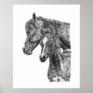 Punto de yegua Potro Caballo Potro Equino Arte Fin