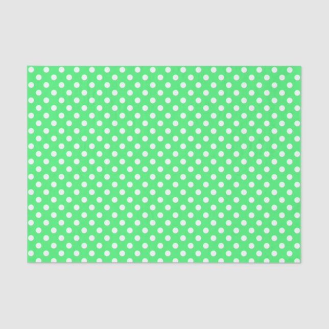 Punto del Polka Blanco sobre papel verde claro (Anverso)