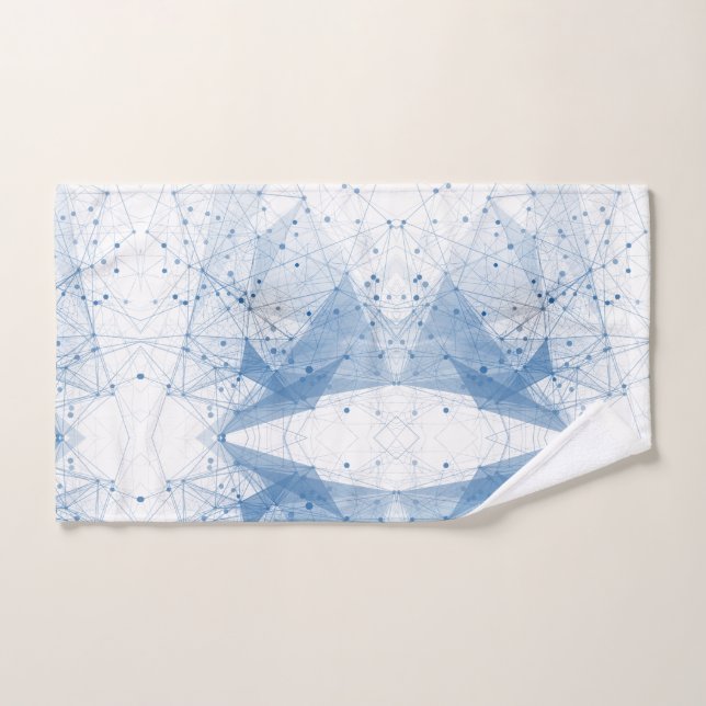 Punto geométrico en China azul y blanco (Toalla de mano)