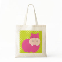 Punto Lime Polka con bolsa rosa de Hippo Tote
