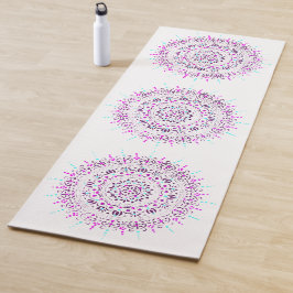 Punto morado y Verde azulado Mandala Yoga Mat