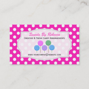 Punto Polka Blanco Y Rosa: Tarjeta de presentación