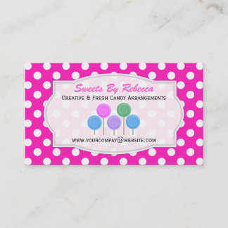 Punto Polka Blanco Y Rosa: Tarjeta de presentación