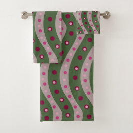Punto Polka Magenta Pink Green Springtime Patterad