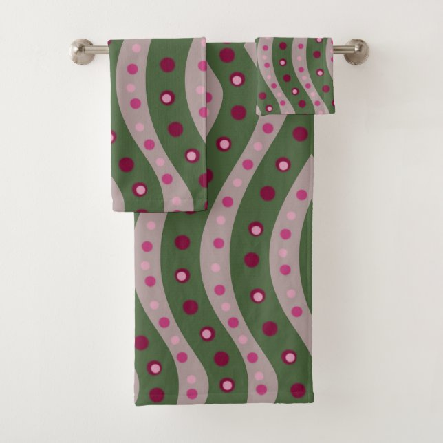 Punto Polka Magenta Pink Green Springtime Patterad (In situ)