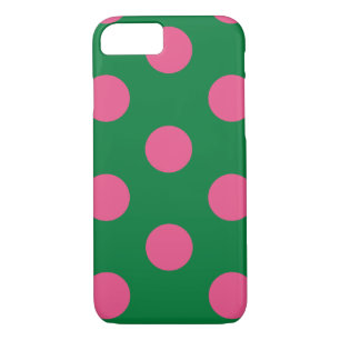 Punto Polka Verde y Rosa para iPhone 7 Funda