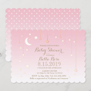 Punto Polkda Rosa Estrella de la Luna Invitación B