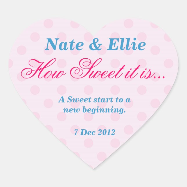 Punto rosa y blanco Qué dulce es el Pegatina (Anverso)