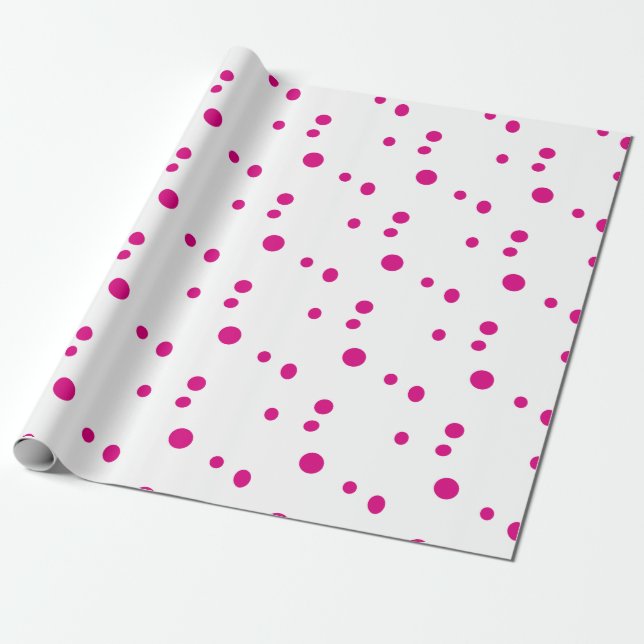 Punto rosado sobre papel de envoltura blanco (Desenrollado)