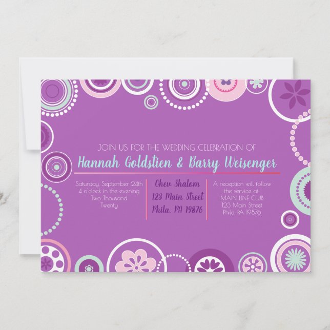 PUNTOS ABSTRACTOS Invitación a bodas abstractas (Anverso)