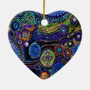 Puntos azules Artistas Swirls Ornamento de Navidad