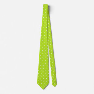 Puntos blancos pequeños sobre corbata verde lima n