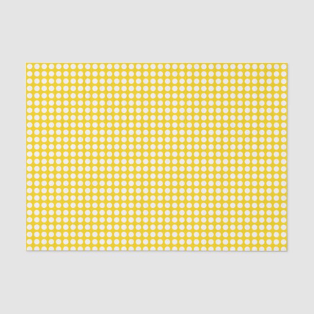 Puntos blancos sobre el papel del tejido amarillo  (Anverso)