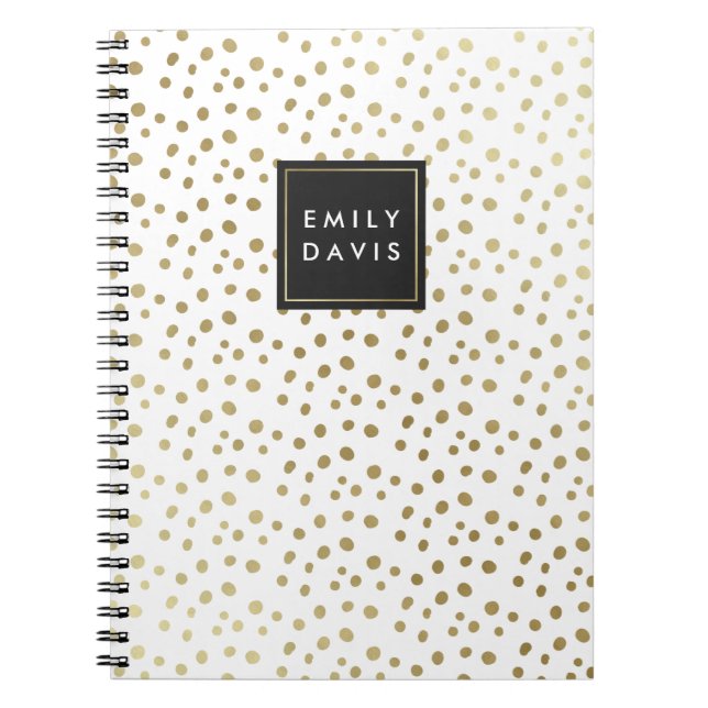 Puntos blancos y dorados | Cuaderno (Frente)