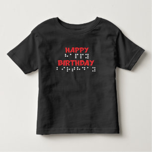 Puntos Braille: camiseta feliz cumpleaños ciega