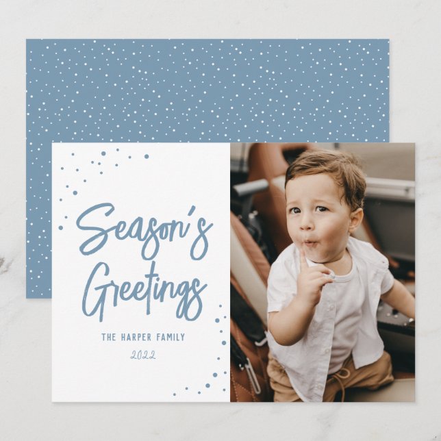 Puntos brillantes Tarjeta de vacaciones de escritu (Anverso / Reverso)