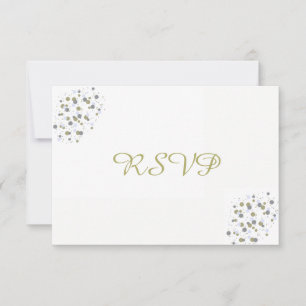 Puntos de confeti azules dorados RSVP