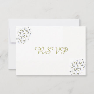 Puntos de confeti azules dorados RSVP
