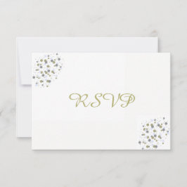 Puntos de confetti azul dorado RSVP
