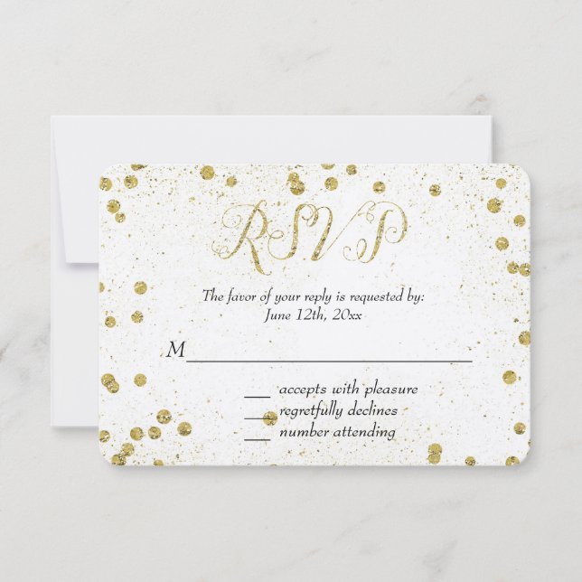 Puntos de confetti de espuma de oro RSVP (Anverso)