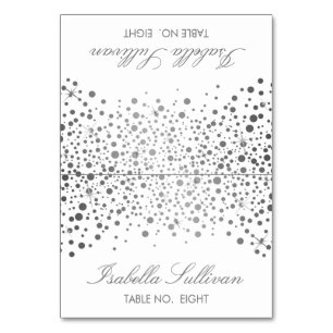 Puntos de Confetti Plateado y Blanco Tarjetas de