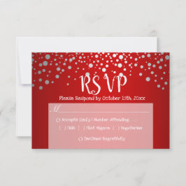 Puntos de confetti rojos y plateados - RSVP