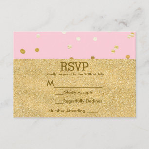 Puntos de confetti rosados y dorados Moda RSVP mod