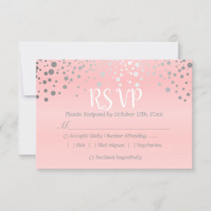 Puntos de confetti rosados y plateados - RSVP