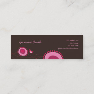 Puntos de flores rosas y tarjeta de perfil de dive