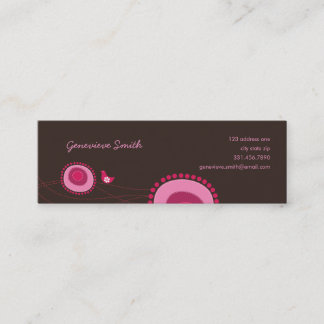 Puntos de flores rosas y tarjeta de perfil de dive