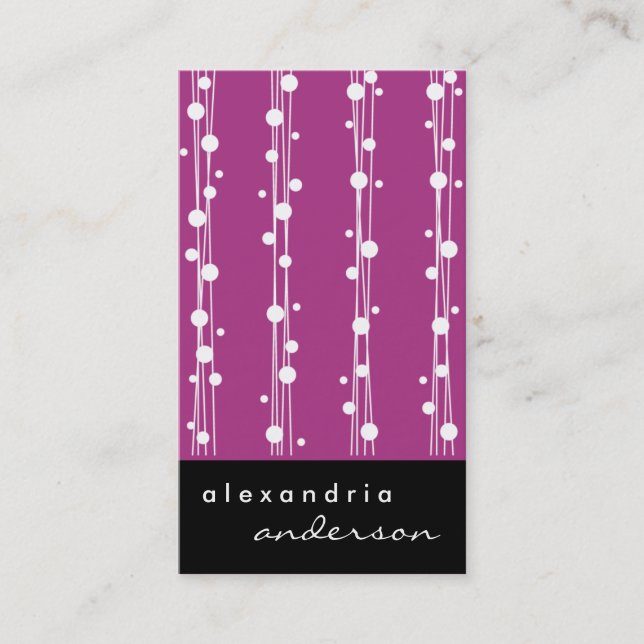 Puntos de Fuschia y tarjetas de visita elegantes (Anverso)