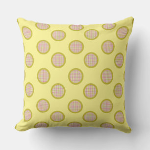 Puntos de Gingham, almohada exterior amarilla