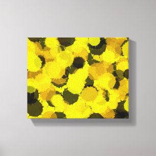 Puntos de girasol arte abstracto amarillo marrón n
