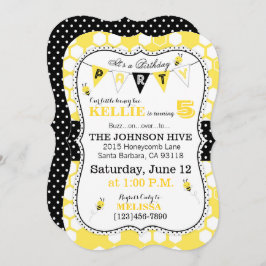 Puntos de Honeycomb y invitación de cumpleaños par