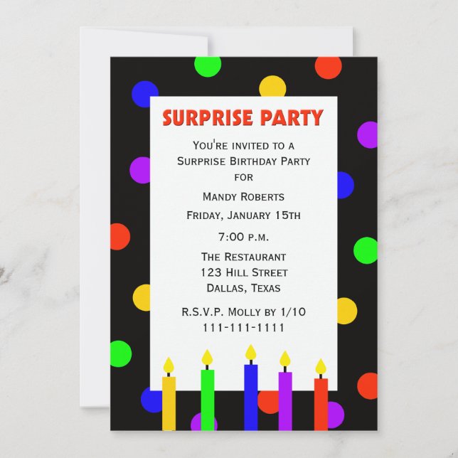 Puntos de invitación a la fiesta de cumpleaños sor (Anverso)