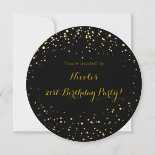Puntos de lámina dorada y Tarjetas de Invitación d