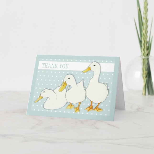 Puntos de los Patos Blancos Gracias Tarjeta (Anverso)