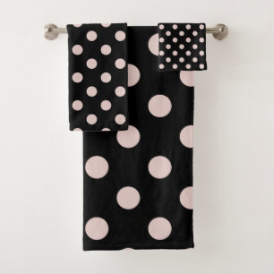 Puntos de lunares rosados claros Black & Blush