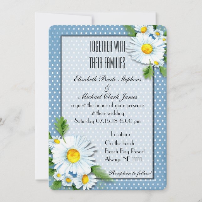 Puntos de margarita - Invitación a la boda - Matar (Anverso)