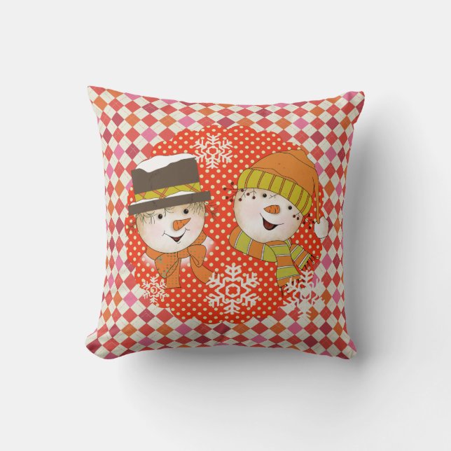 Puntos de pareja de hombres de nieve y almohada de (Anverso)