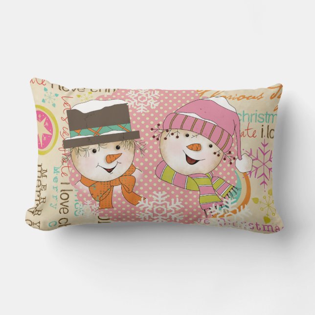 Puntos de pareja de hombres de nieve y almohada de (Anverso)