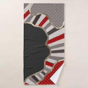 Puntos de polka, abstractos, rayas, olas, rojos