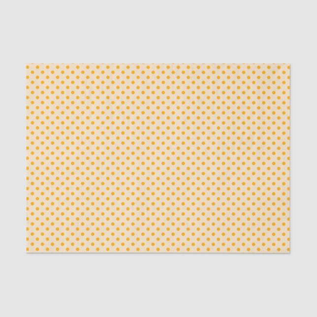 Puntos De Polka Amarillo En Papel De Tejido Crema (Anverso)