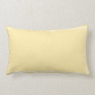 Puntos de polka amarillo limón y almohada lumbar e