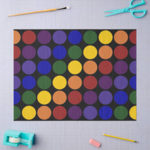 Puntos de polka arcoiris sobre papel de tejidos ne