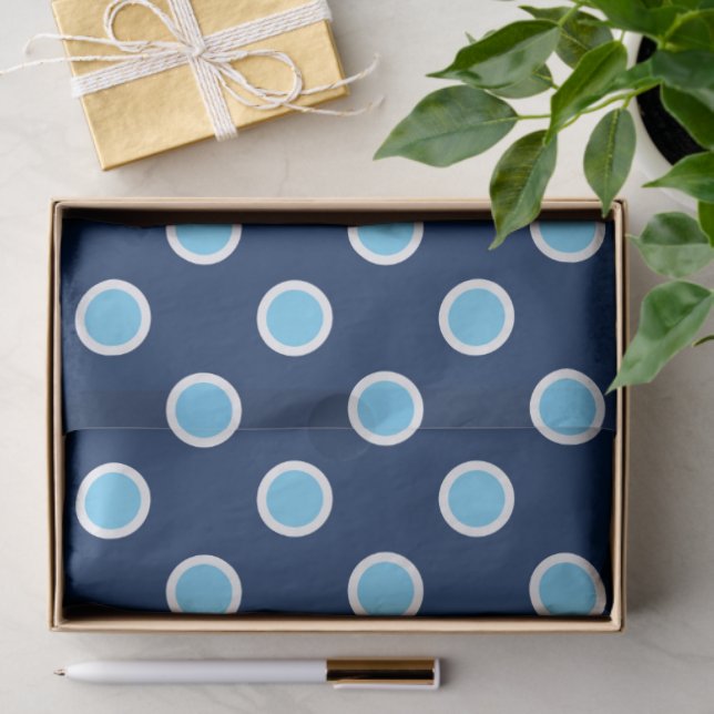 Puntos de Polka azul cielo sobre papel de tejidos  (Regalo )