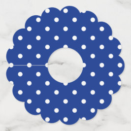 Puntos de Polka Azul Papel Etiquetas de Vino