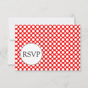 Puntos de Polka Blanco en tarjetas de RSVP editabl