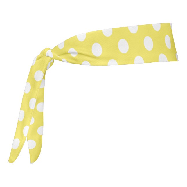 Puntos de polka blanco sobre fondo amarillo de maí (Girar 270)